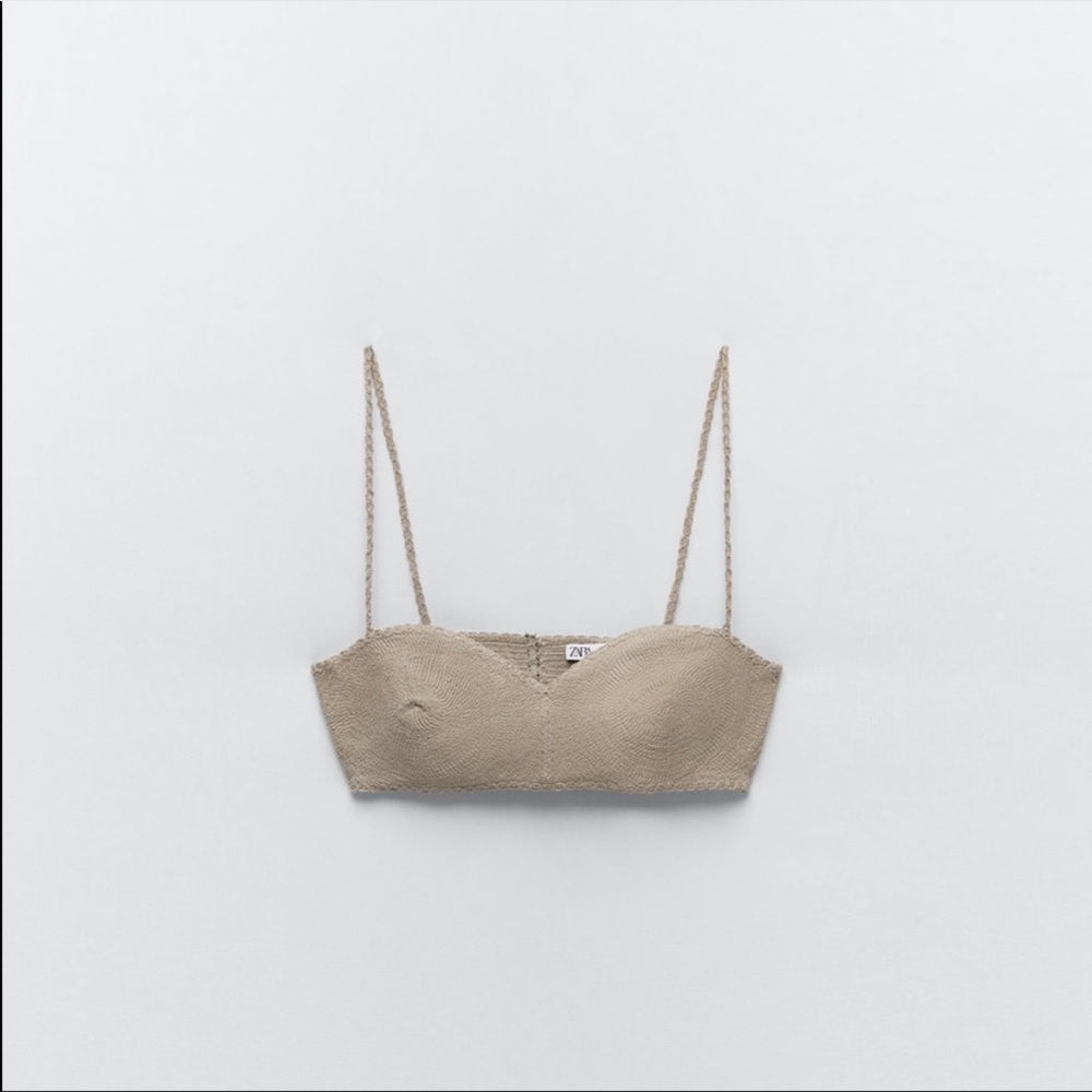 NTW Zara Nude Crochet Bralette Size S